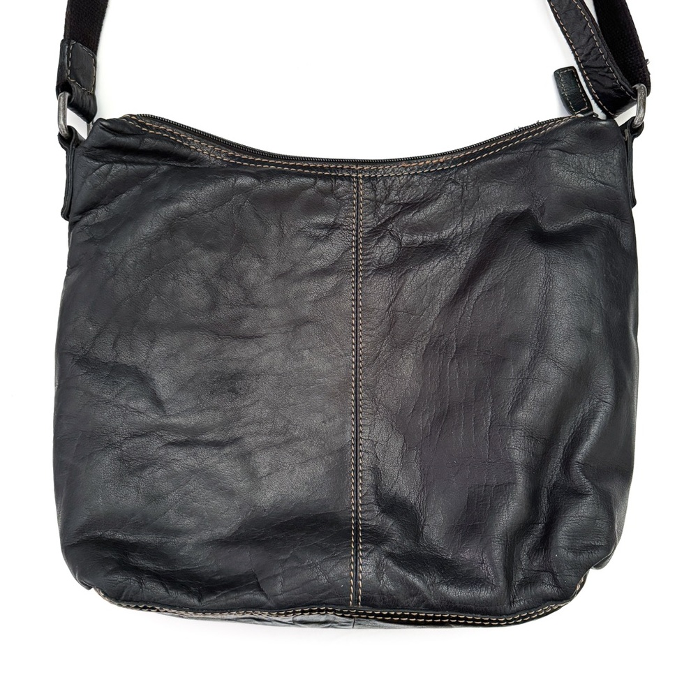 Jack Georges Black Leather Shoulder Bag - Picture 6 of 8